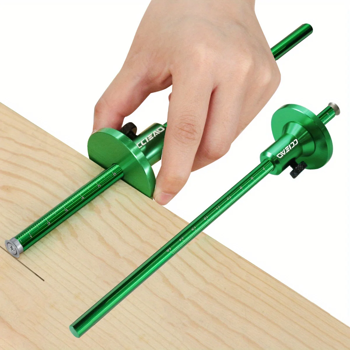 Gauge - Aluminum Alloy Parallel Line Drawing Tool Woodworking Marking Scriber Ruler with Graduated Dual Scale Wheel Marking