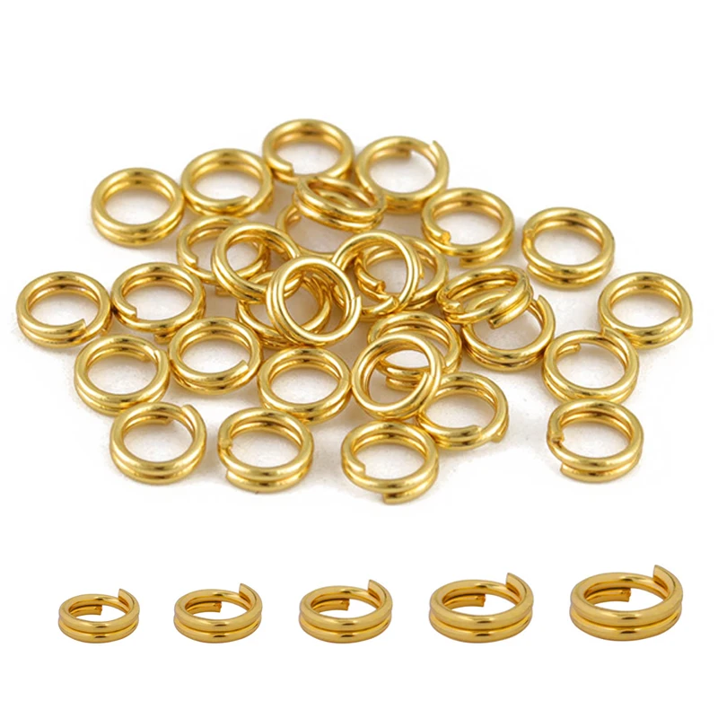 100pcs/lot 5-110mm Stainless Steel Open Double Jump Rings For Jewelry Making DIY Key Double Split Rings Connectors Finding