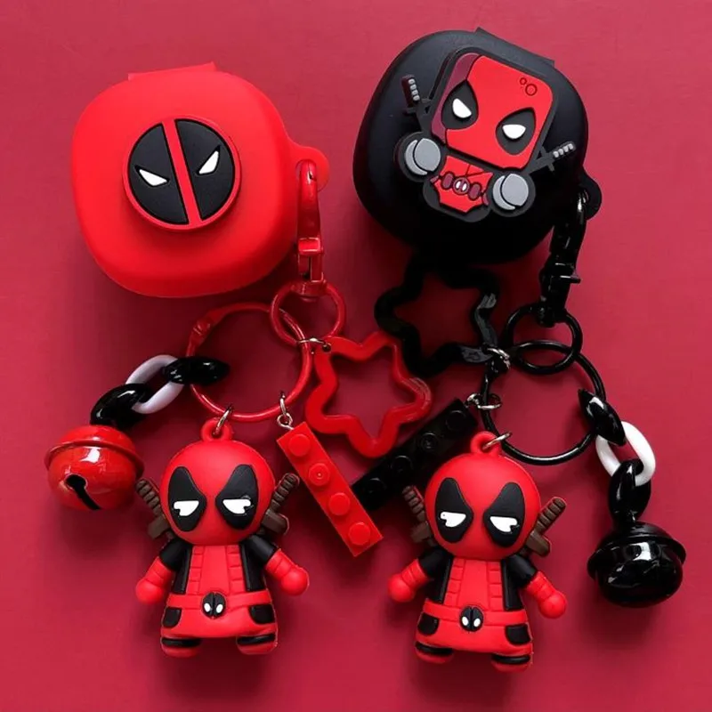 Marvel Deadpool Earphone Case for Baseus WM01/WM01 Plus/WM02/ WM02+ Silicone Wireless Earbuds Protector Cover With Keychain