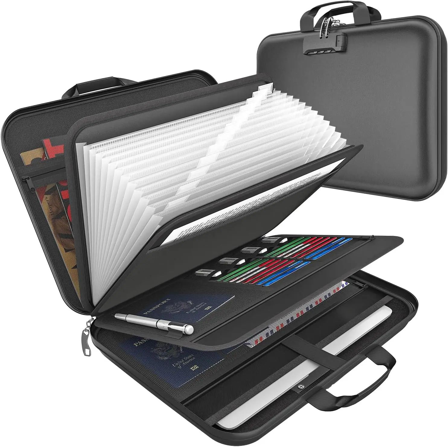 

Огнестойкий водонепроницаемый ящик для документов с замком, портативный органайзер для файлов формата А4, чехол для хранения для дома, офиса и путешествий