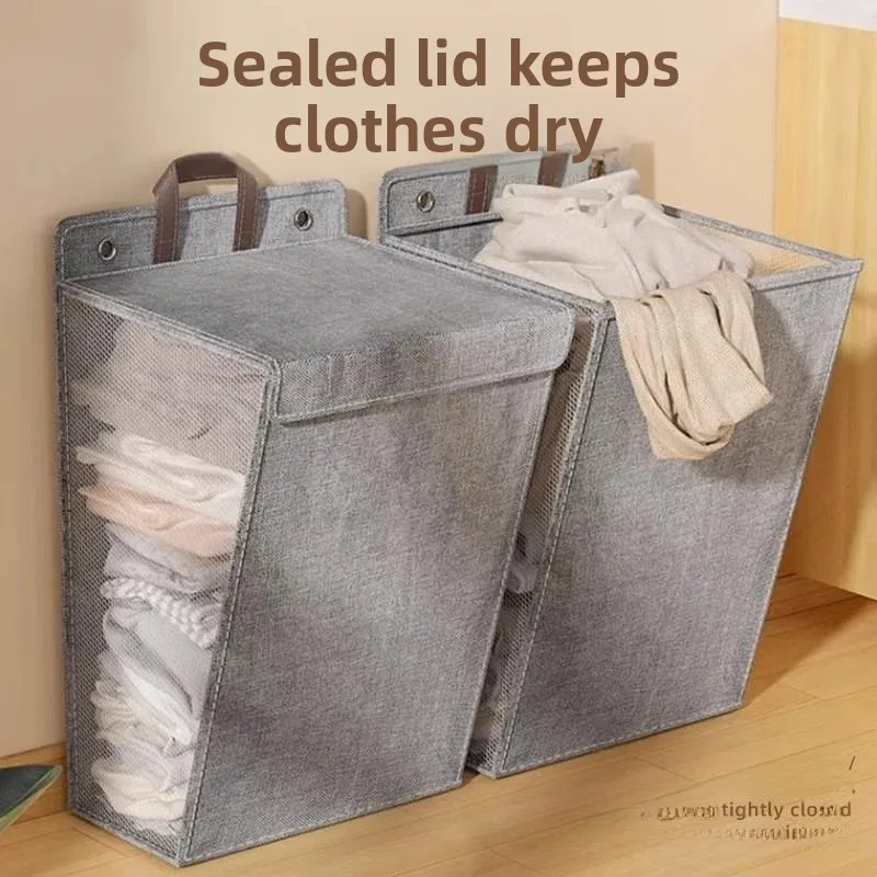 Bathroom Laundry Hamper Multi-Functional Foldable Organizer for Bedroom Dormitory Wall Mounted Door Back Storage Basket