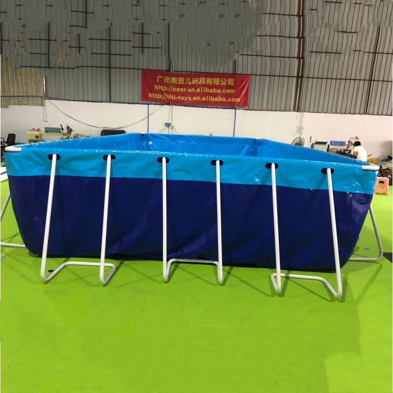 Customized Large Removable Rectangular Steel Metal Frame Swimming Pools For Adults or Pet