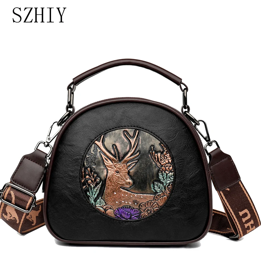 

High Quality Handbag Women Shoulder Bag Luxurious Designer Crossbody Purse Classic Retro Deer Handbag Office Bolsos Para Mujeres