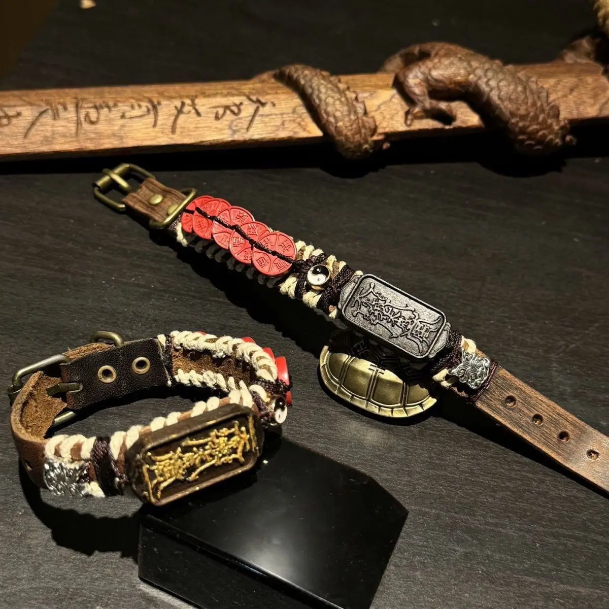 2026 New Style Chinese Style Cinnabar Five Emperors Coins Bracelet Handwoven Birth Year Jewelry Festival Gift for Men Women