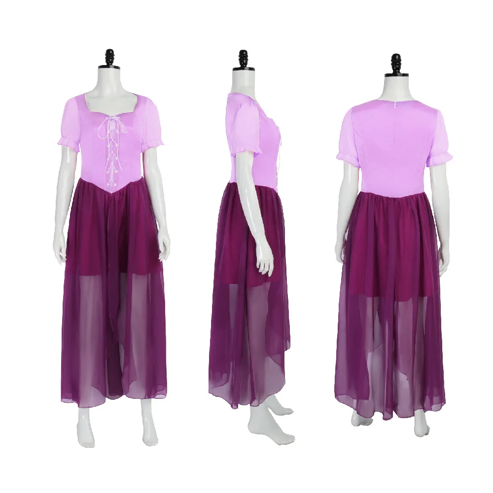 

Movie Princess Rapunzel Cosplay Costume Dress Outfit For Adult Women Girls Halloween Carnival Suit Custom Made