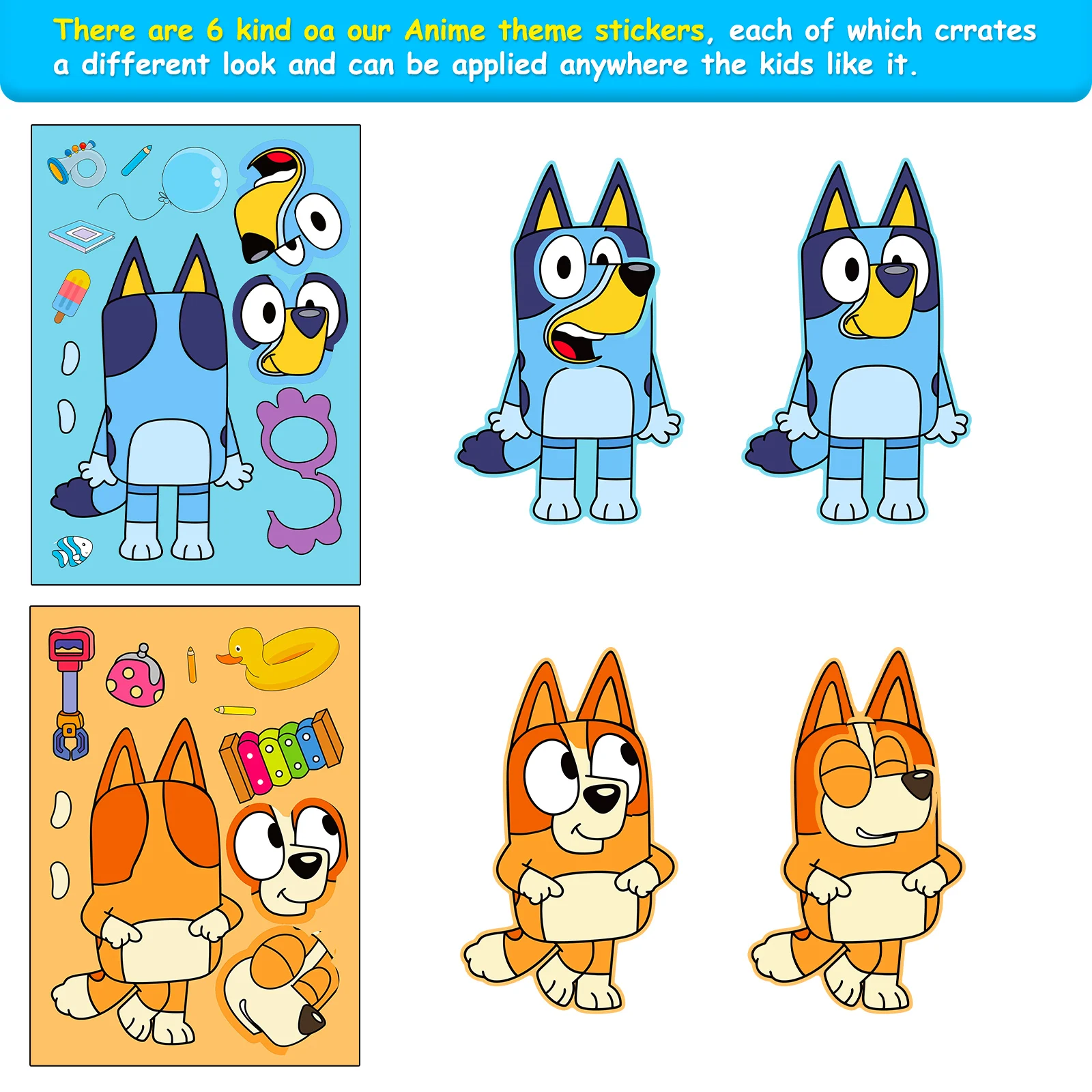 6/12Sheets Bluey An…