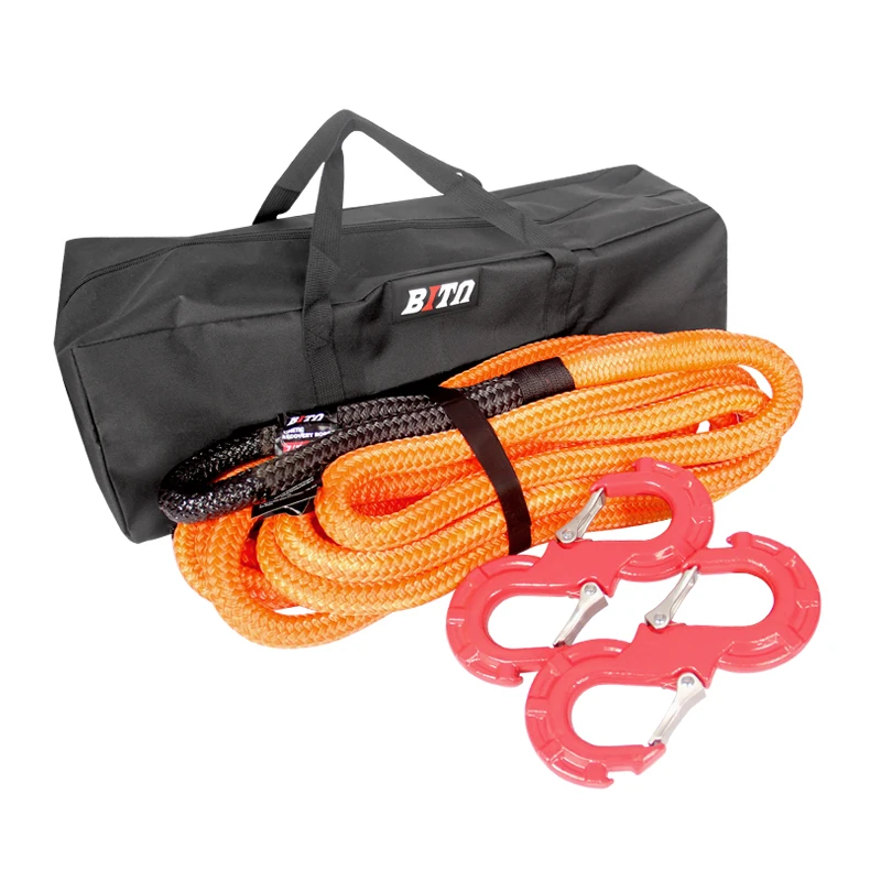 30mm*9m 33000lbs Recovery Rope Automobile Emergency Wild Rescue Power Line Rope Rope Trailer Rope with S-hook suits