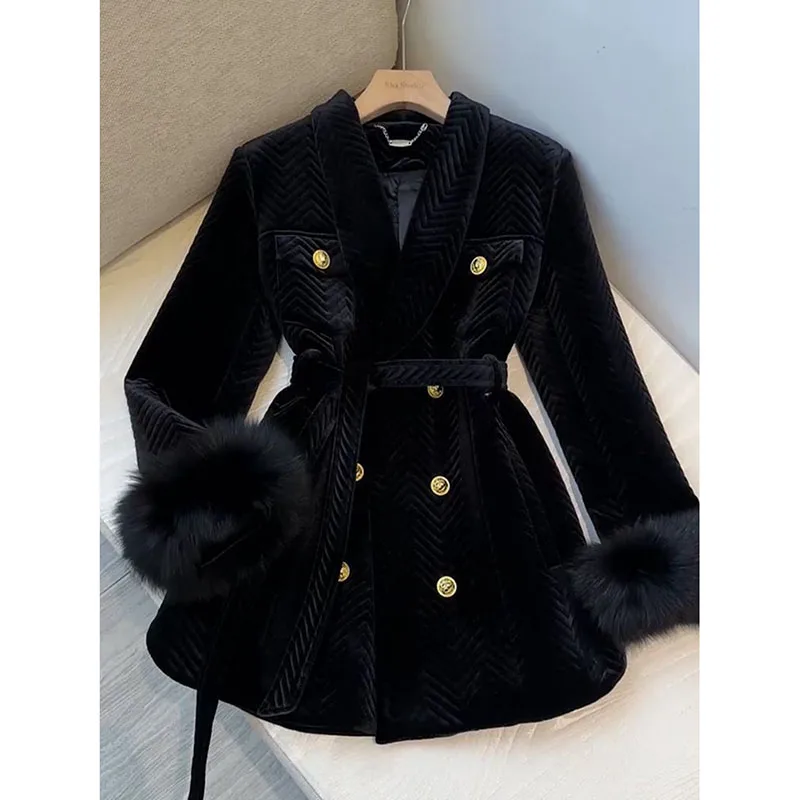 

Золотая бархатная теплая куртка средней длины, женское пальто, уникальная супер красивая толстая парка, зимняя новая стеганая ветровка, пальто