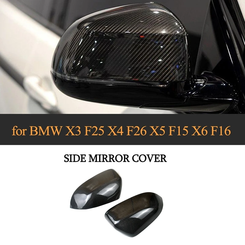 

Real Carbon Fiber For 2014-2018 -BMW X3 F25 X4 F26 X5 F15 X6 F16 Side Wing Rearview Mirror Cover Cap