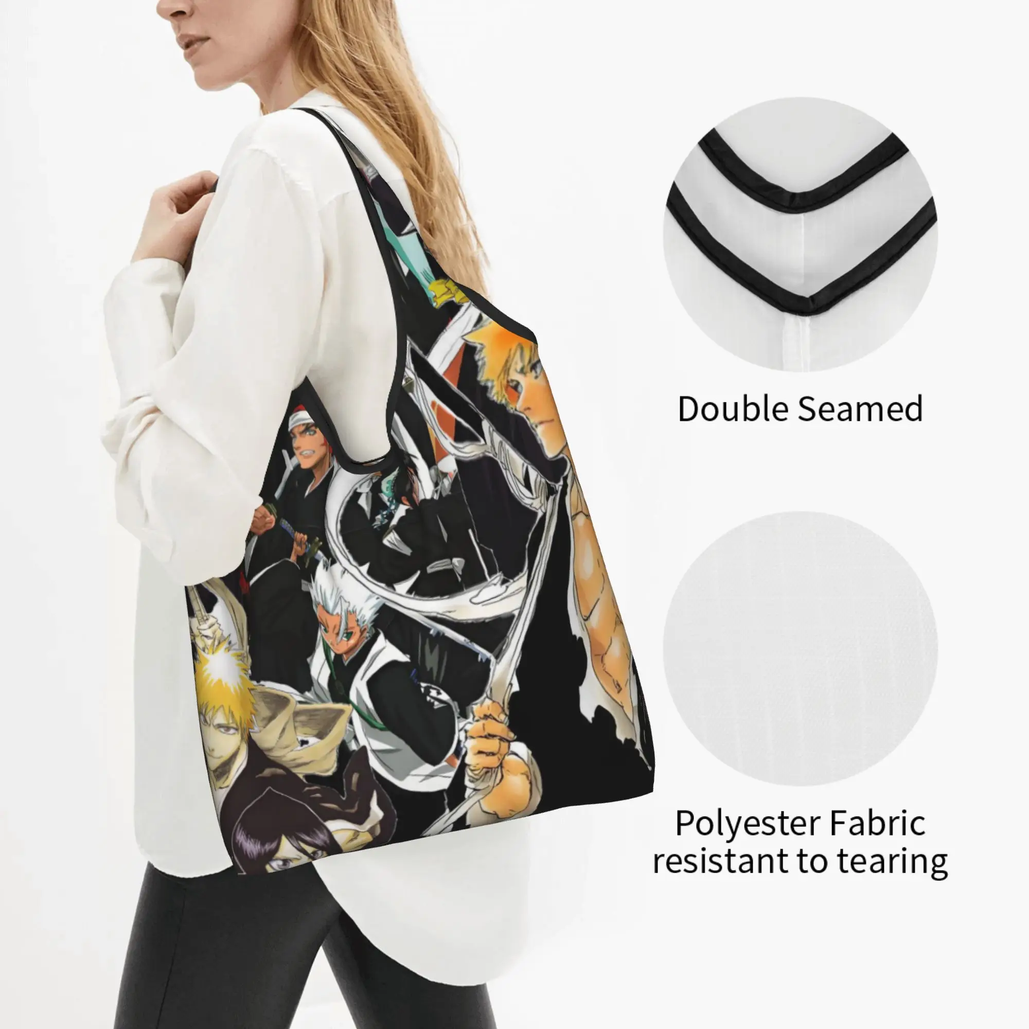 Fashion Printing B-Bleaches Comic Hot Strategic Tote Shopping Bags Portable Shoulder Shopper Japan Handbag