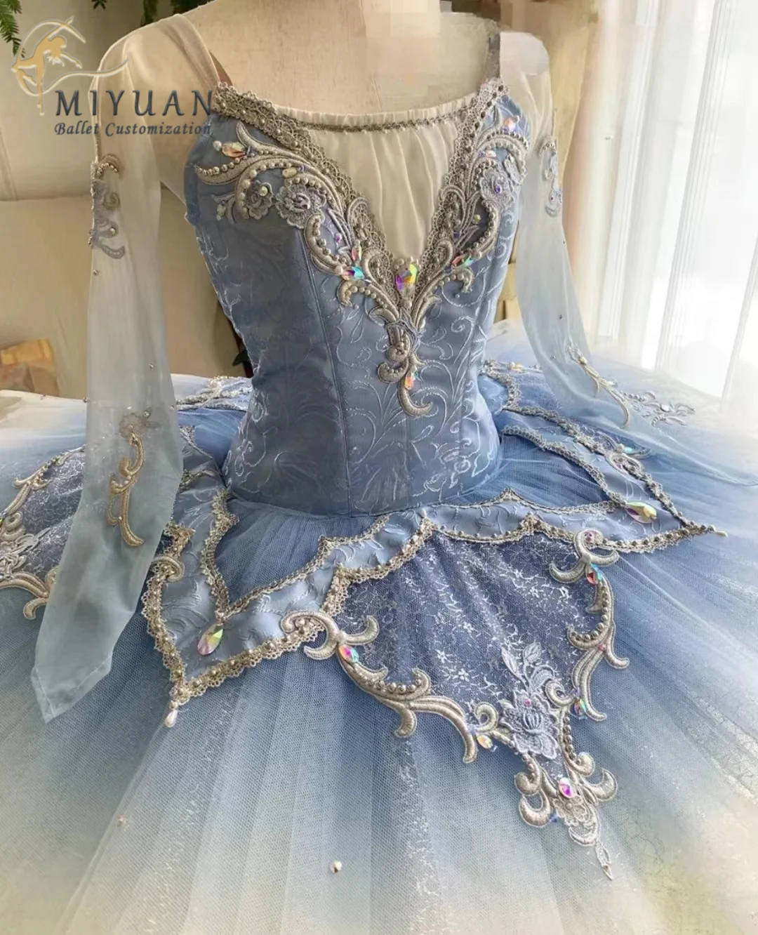 New Water fairy blue bird silver fairy Sleeping Beauty and other variations tutu Tutu tailored adult and children tulle dress