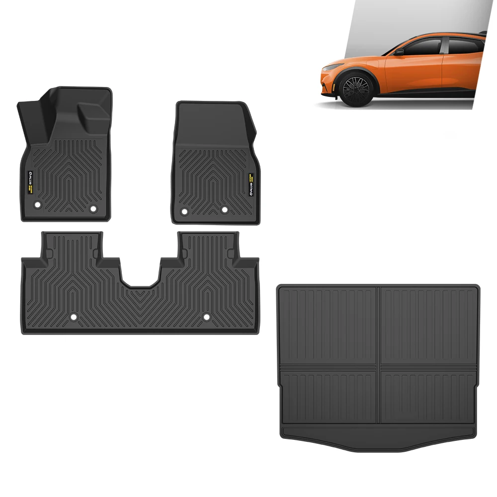 TPE Floor Mats+Cargo Liner Fit For 2021-2024 Ford Mustang Mach E All Weather