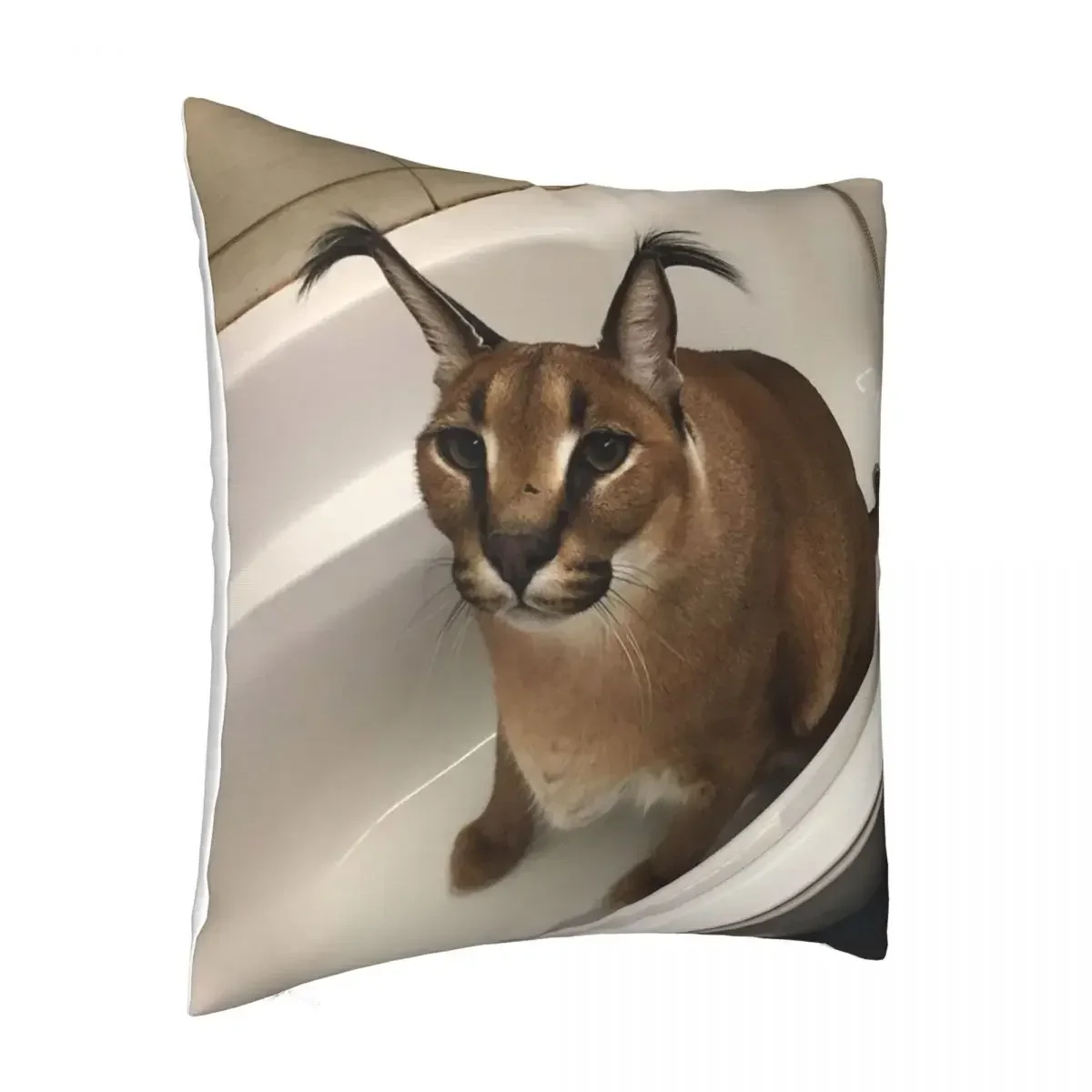 Floppa Cute Meme Cushion Cover 40x40 Home Decor Dakimakura Funny Caracal Cat Throw Pillow Case for Living Room Housse De Coussin