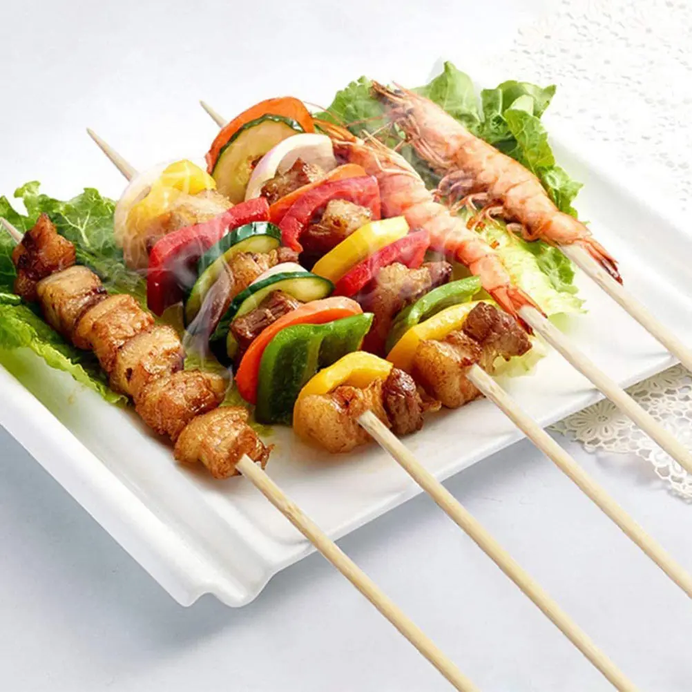 

1000pcs BBQ Bamboo Skewers 2 0mm x 20cm Disposable Cooking Tools Wooden Sticks for Party Grilling Multipurpose