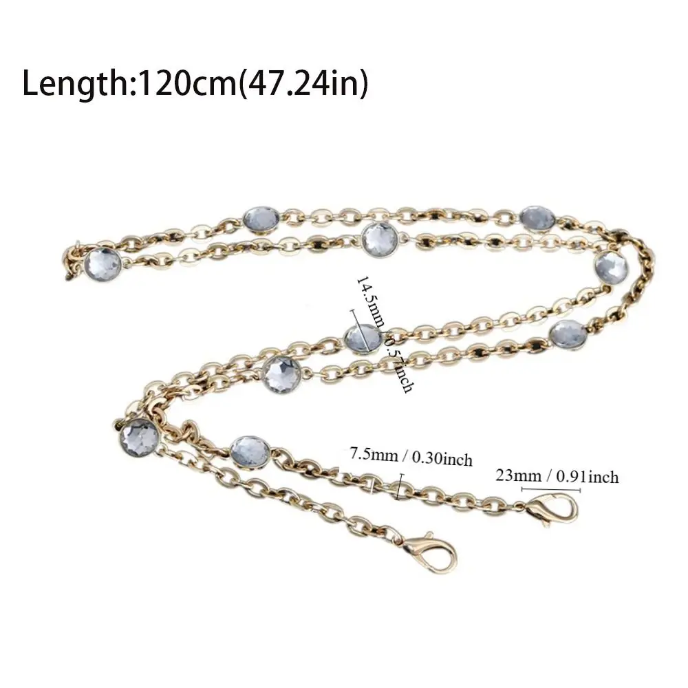 2024 New 120cm Inlaid Diamond Bag Chain Strap Handles for Shoulder Bag Messenger Bag Handbag Bag Accessories Replacement