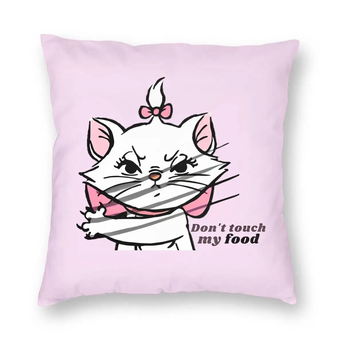 Marie Aristocats Cute Cat Pillowcase Printing Cushion Cover Decorative Don't Touch My Food Throw Pillow Case Cover Home 40X40cm