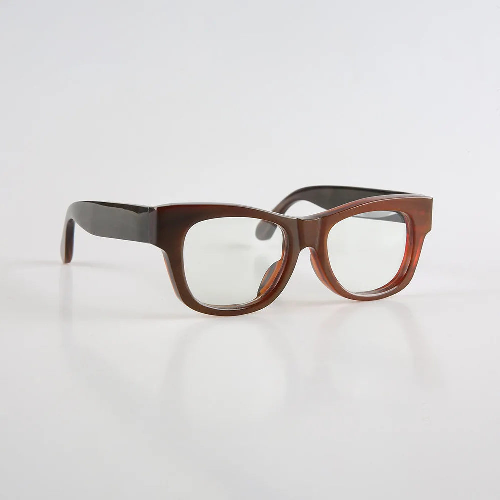 Eyeglass Frames Square Optical Reading Men's Glasses Frame Thick Unique Vintage Natural Color Handmade Horn Reading Eyeglasses