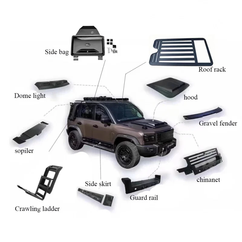 

Off-Road Roof Rack Folding Ladder Side Storage Box Traveller T2, Auto Body Accessories