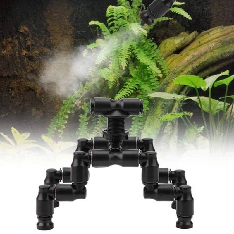 MIUS Reptiles Fogger Mist Sprinkler Rainforest Tank 360 Adjustable Aquarium Aquatic Pet Cooling System,B