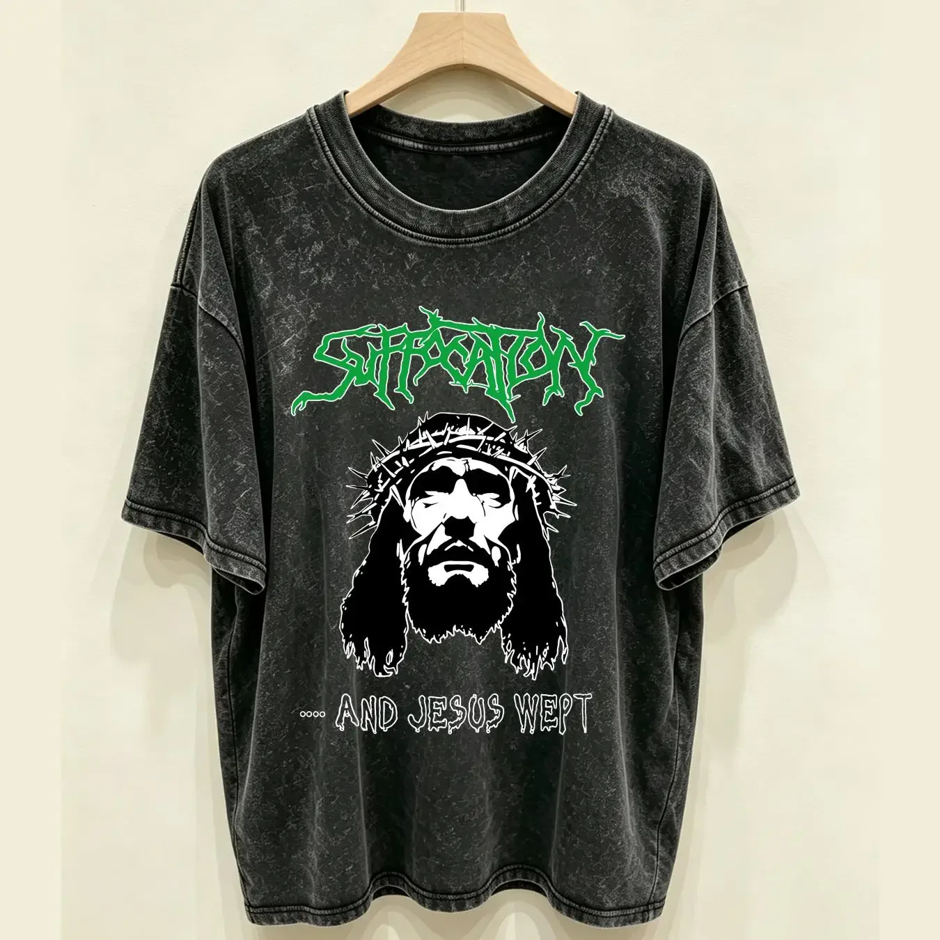 washed T Shirt Hot Suffocation Jesus Wept Family All Size THAEB1225 vintage Washed Unisex Soft graphic Comfortable Slightly