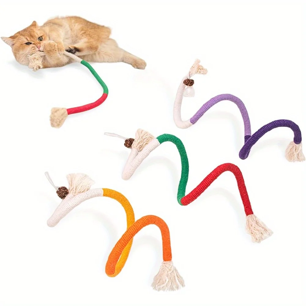 

Sisal Rope Cat Toys, 3 Pack Bite-Resistant Catnip Toys, Cat Toys for Bored Indoor Cats, Safe Teeth Cleaning Chew Cat Toy