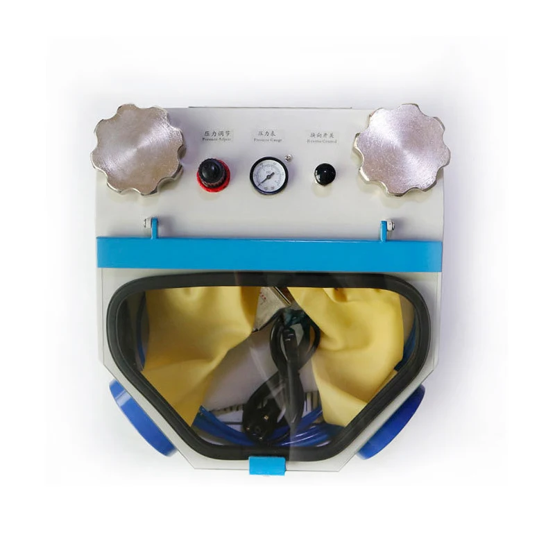 Sandblaster Jewelry Sandblasting Machine with 2 Pens Handpiece Dental Lab Air Prophy Polisher Dust Collector