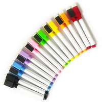 6/8pcs Magnetic Colorful Whiteboard Pen Black White Board Markers Built In Eraser School Supply Children's Graffiti Drawing Pen