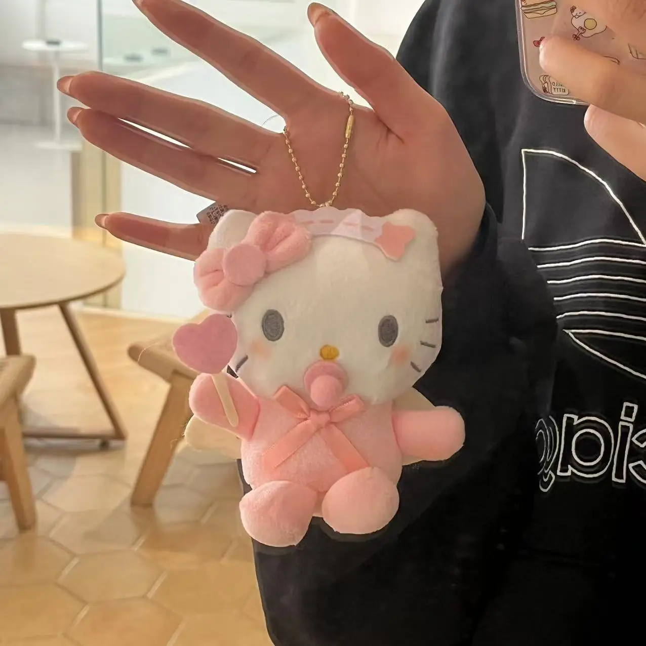 Hello Kitty Maschera per gli occhi Pigiama Peluche Portachiavi Kuromi My Melody Borsa zaino con ciondolo bambola di pezza