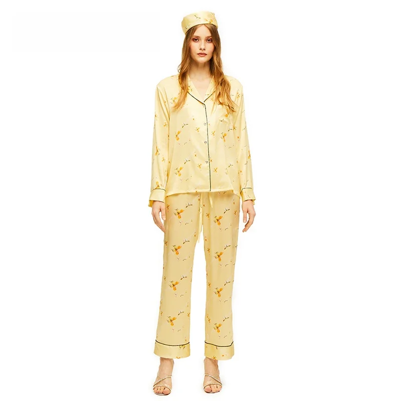 

NanaJacqueline Original Design Print Silk Sleepwear Set Comfortable Soft Women's Home Clothes Spring Collection