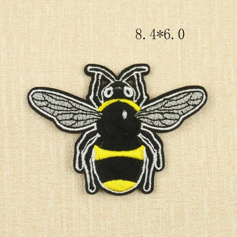 Picture 4: Embroidery Cloth Sticker, Cartoon Animal Bear Bee Adhesive Patch Clothing Accessories DIY Embroidery Badge