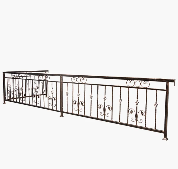 Outdoor metal wrought iron staircase railing fence
