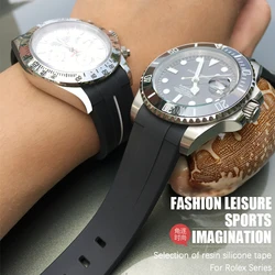 19mm 20mm 21mm 22mm Natural Rubber Silicone Watchband for Rolex Submariner Daytona GMT DEEPSEA Omega Seamaster Moon Watch Strap