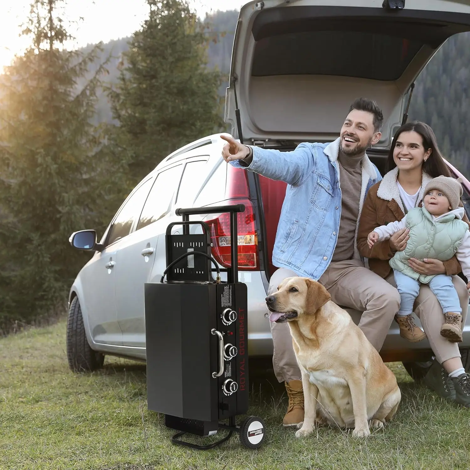 Camping, Tailgating, Backyard & Patio Use, Black, Collapsible Stand, 314 Sq. In. Cooking Area