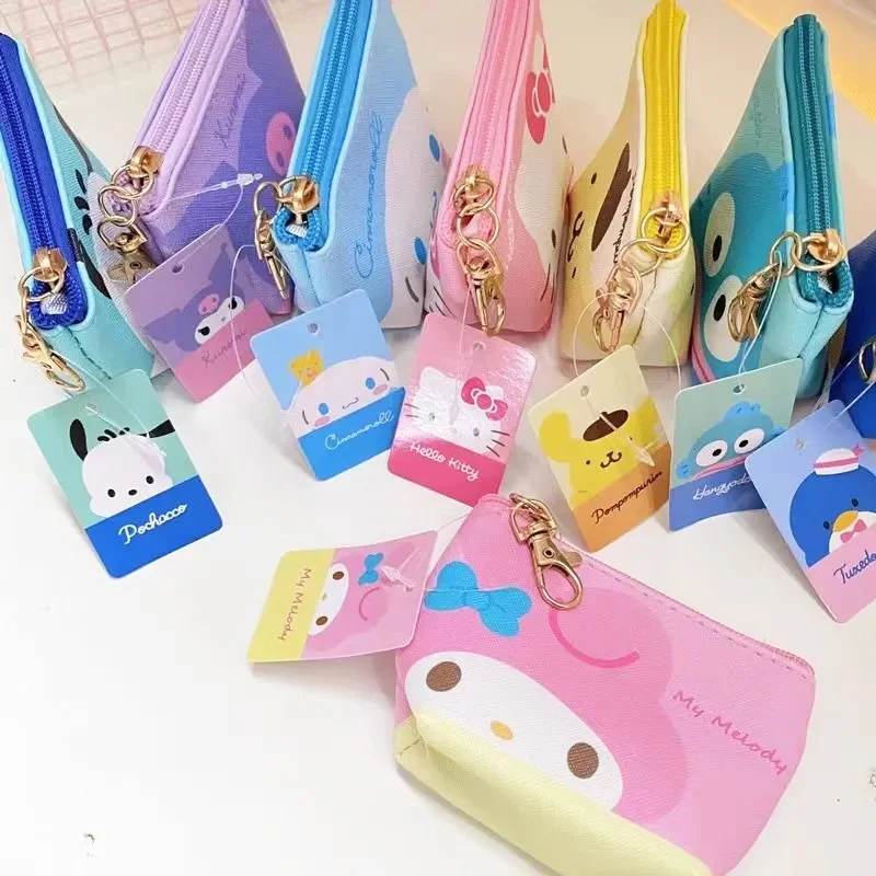 12 pcs/lot Sanrio Kawaii Kuromi Melody Cinnamoroll Cat Pencil Case Cute Pencil Box Coin Purse Stationery Pen Bag School Supplies