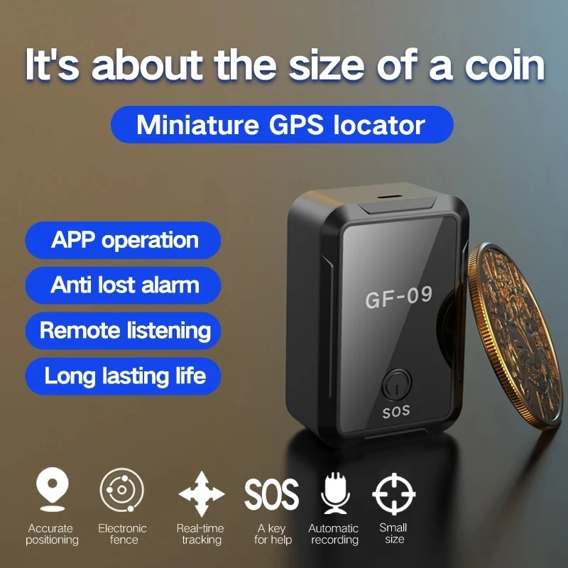 Magnetic GF09 GSM Mini GPS Tracker 2G Real TimeTracking Locator-Device Mini GPS Real Time CarLocator Tracker Tracking Device