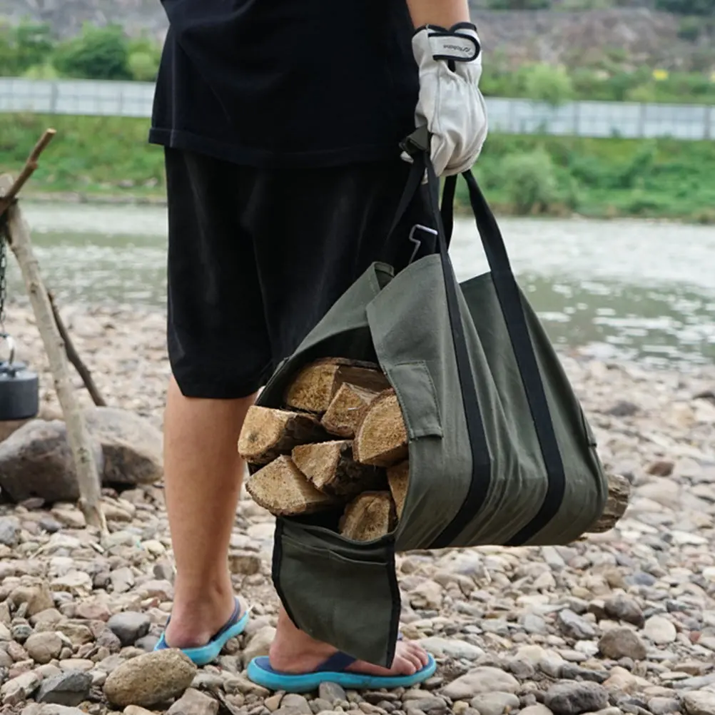 

1 комплект, холщовая сумка для дров, портативная сумка для переноски дров, сумка для хранения дров, уличная сумка для кемпинга, камина