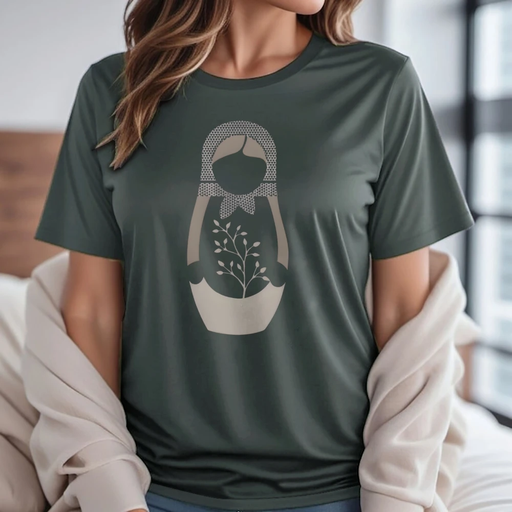 

Футболка с рисунком, футболка с куклой-матрешкой, 100% хлопок, высокое качество, красочная футболка большого размера, кукла-гнетушка с принтом Cultural Y2K Vibe