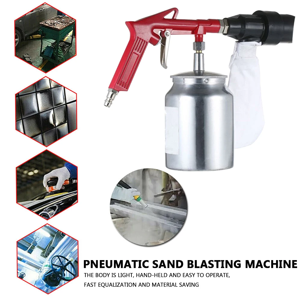 Pneumatic Anti-rust Sand Blasting Machine Kits Portable Adjustable Sandblasting Gun Tombstone Sprayer Sandblasting Machine 90psi