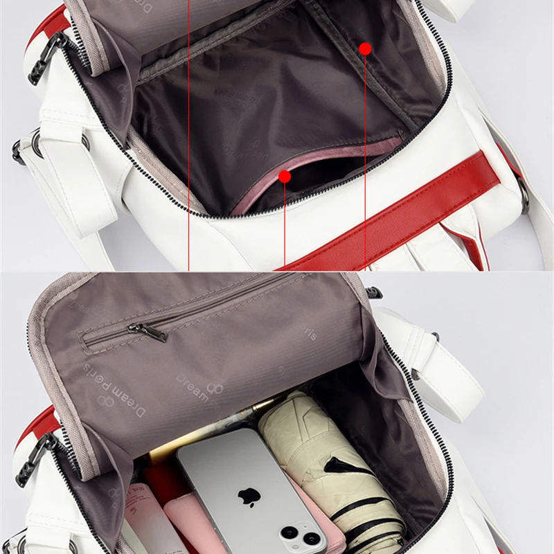 Famosa marca de couro bagpack para meninas saco escolar moda mochila feminina viagem bolsa ombro designer daypack senhoras sac a dos