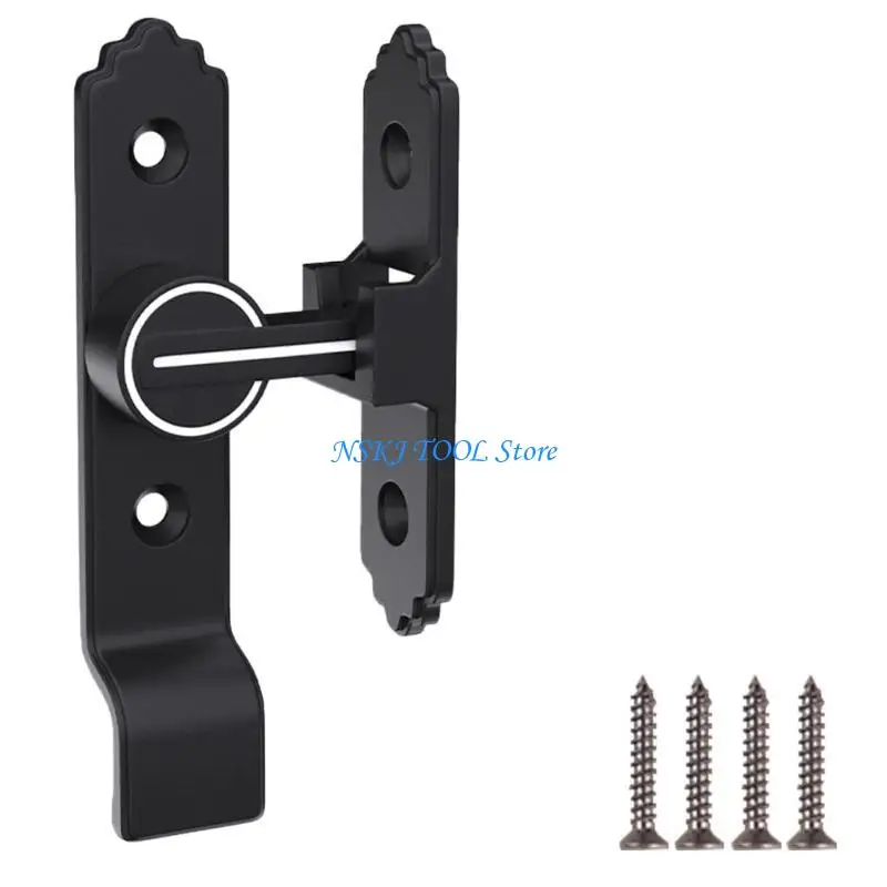 

L8RC 90 Degree Barn Door Lock Luminously Safety Sliding Door Lock Zincs Alloy Safety Door Lock Hardware Enduring