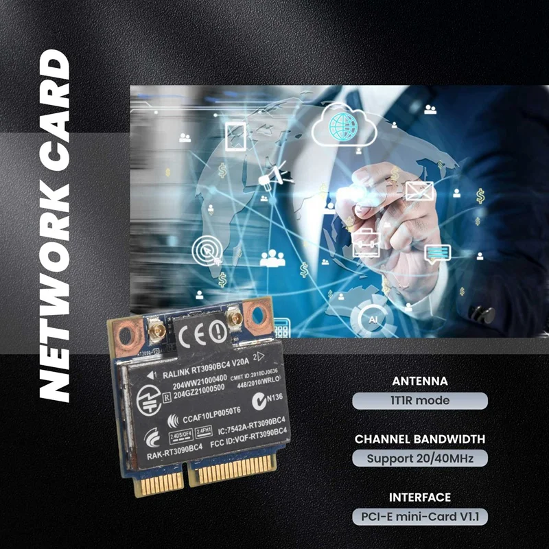 Bezprzewodowa karta sieciowa 300M Wifi WLAN Bluetooth 3.0 PCI-E do HP RT3090BC4 Probook