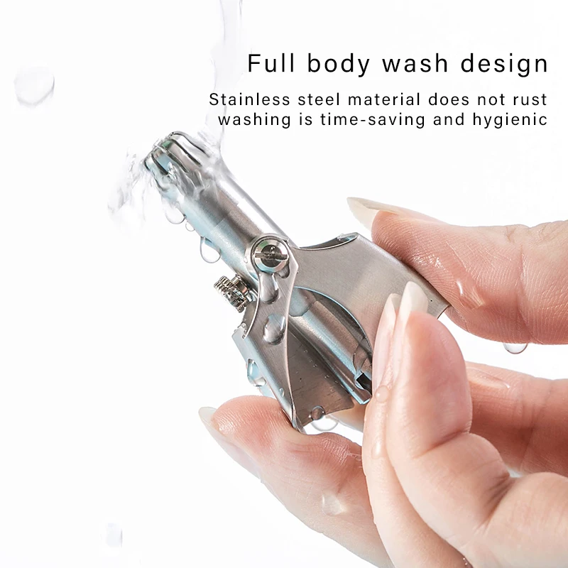 Nose Hair Trimmer for men Stainless Steel Manual Trimmer for Nose Razor Shaver Washable Portable Nose Ear Hair Trimmer Metal