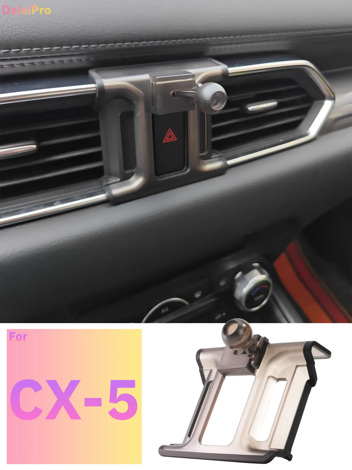 Maßgefertigte Magnetische Handyhalterung mit Luftstromkühlung für Mazda CX5 KF 2017-2023 2024 2025 CX-5, 360° Drehbar ° Schwenkbare Halterungsbasis – Detail 1