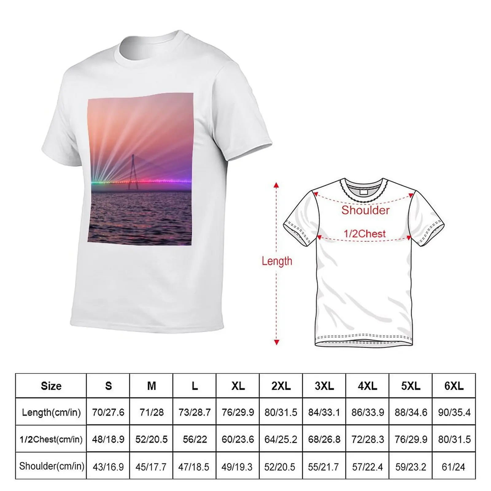 Mumbai Sea Link Bridge illuminated India, modern art, wall art, print, personalised gifts, custom printed gifts T-Shirt