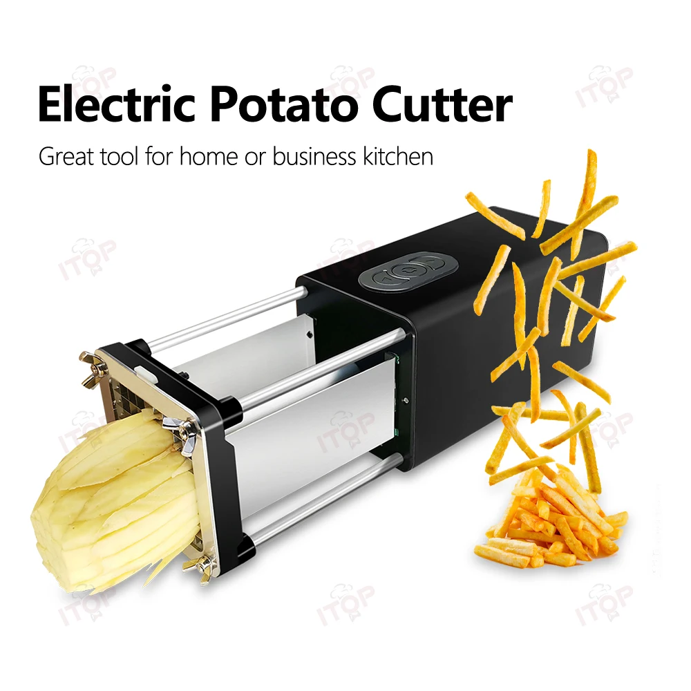 

ITOP Electric Potato Cutter Potato Chip Cutter Vegetable Cutting Machine Strip Dice Cube Slice Food Processor 110V-240V