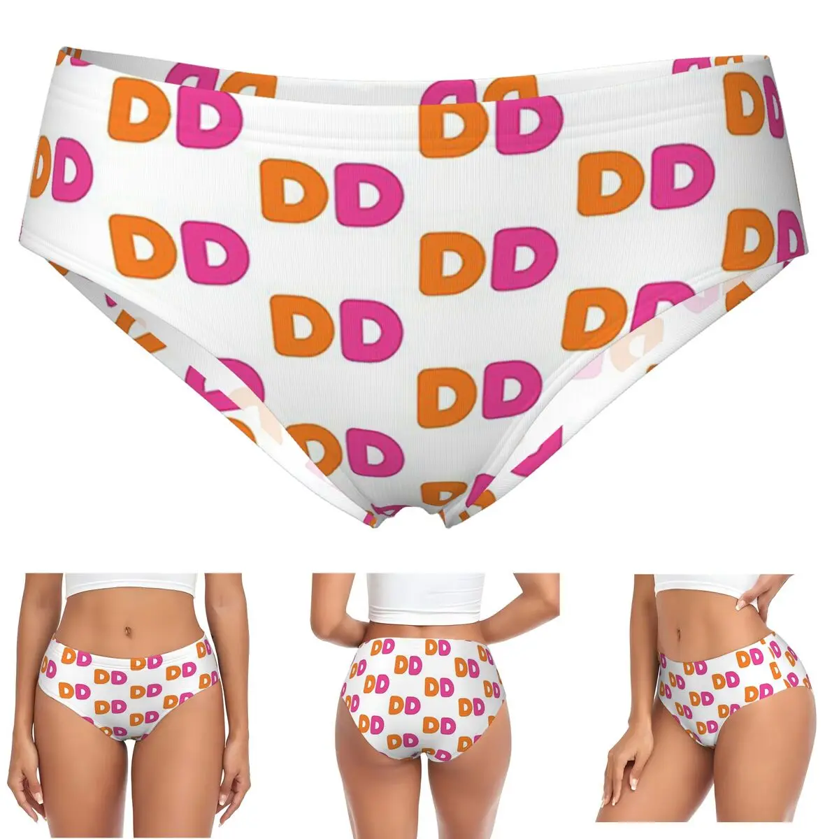 Custom I Love Dunkin Donuts Panties Briefs Women's Comfort Briefs Underwear Breathable Female Underpants