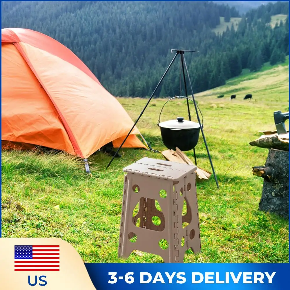 18 Inch Folding Step Stool 400 LBS Capacity Plastic Stools for Adults and Kids Collapsible Stool Stepping Stool for Kitchen Dorm