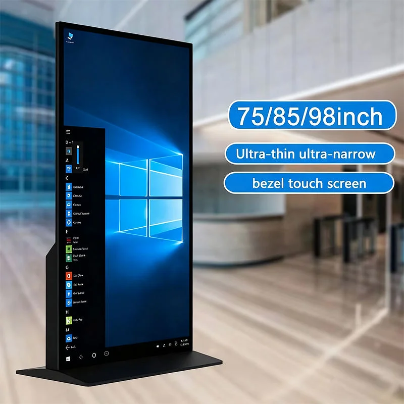 Vertical Multi Media Digital Signage Support Audio Video Image Text Floor Touch Commercial Advertising Display