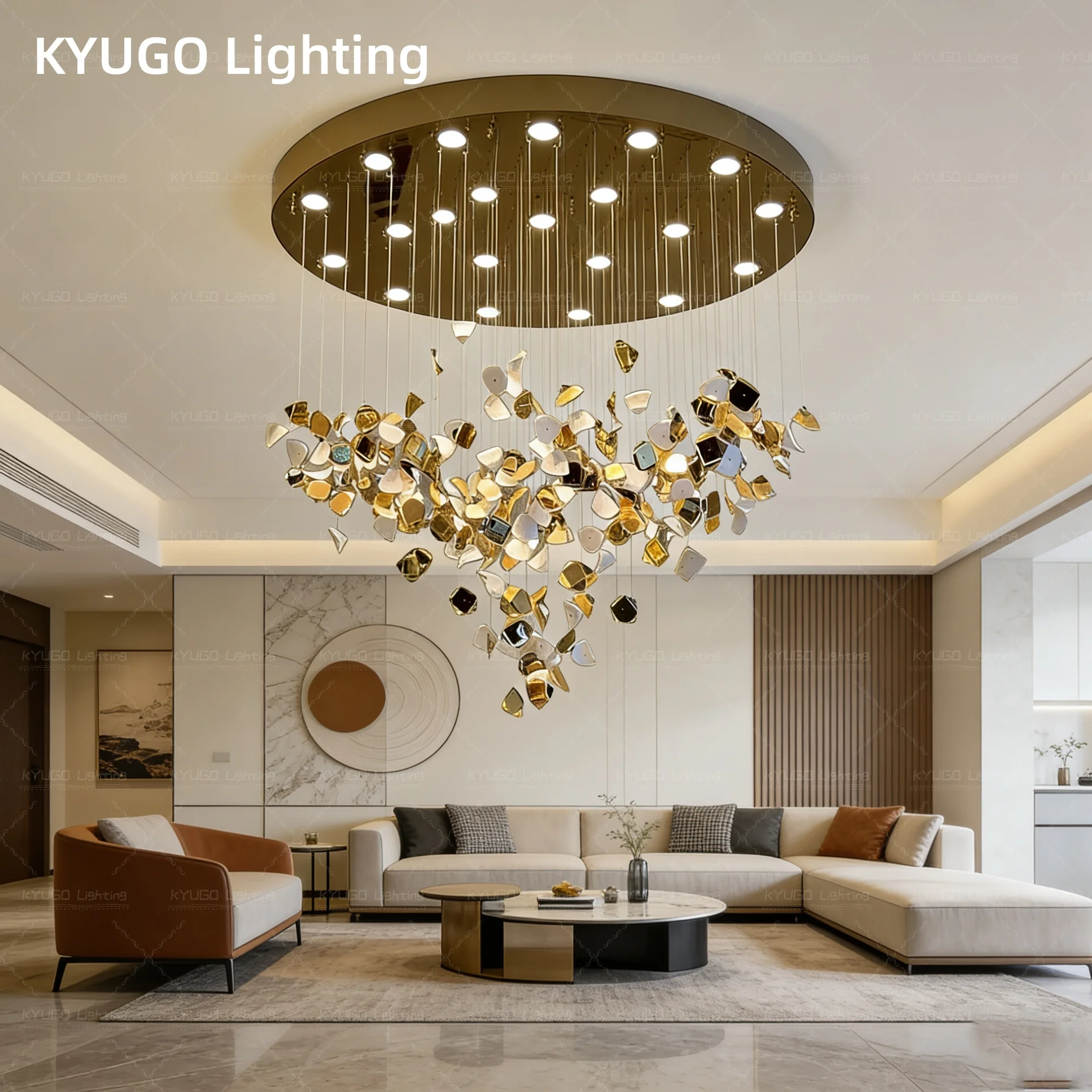 

2026 Luxury Gold Crystal Chandelier Dining Living Room Lobby Kitchen Table Modern Lurxy Gold Crystal Celling Chandelier Hanging