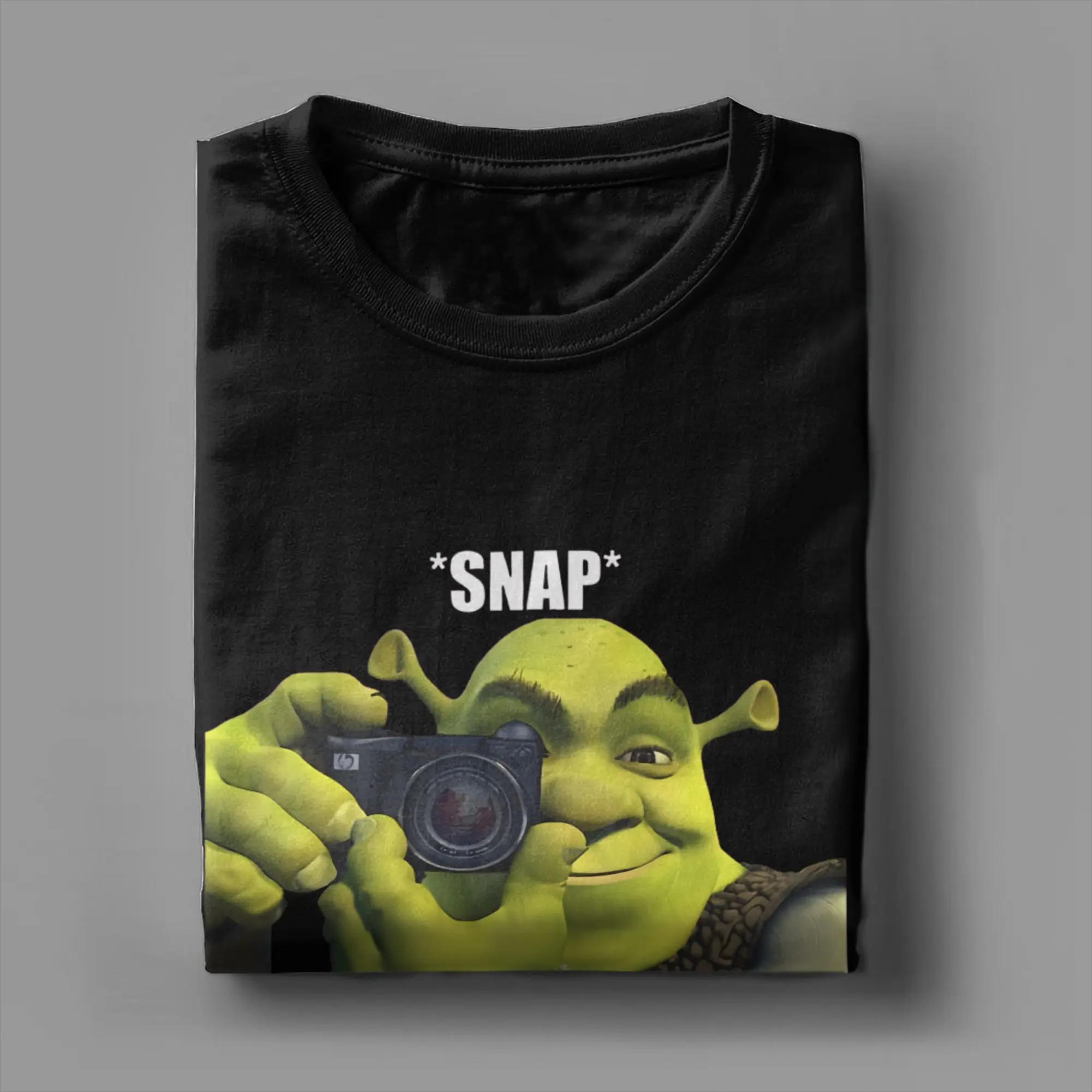 تي شيرت Shrekes Camera للرجال والنساء مطبوع عليه ملابس قطنية 100%